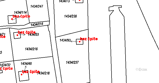 Jablonec nad Nisou 43449816 na parcele st. 1434/93 v KÚ Mšeno nad Nisou, Katastrální mapa