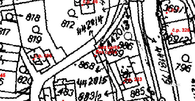 Dolní Dobrouč 45463816 na parcele st. 869 v KÚ Dolní Dobrouč, Katastrální mapa