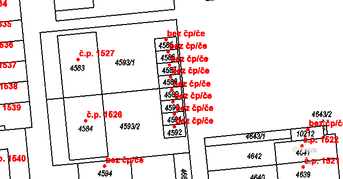 Žďár nad Sázavou 48831816 na parcele st. 4589 v KÚ Město Žďár, Katastrální mapa