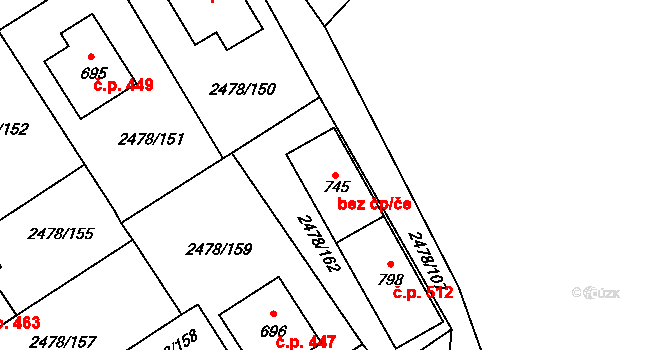 Horní Cerekev 49525816 na parcele st. 745 v KÚ Horní Cerekev, Katastrální mapa