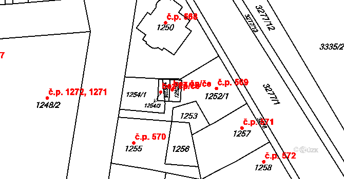 Český Těšín 49722816 na parcele st. 1252/3 v KÚ Český Těšín, Katastrální mapa