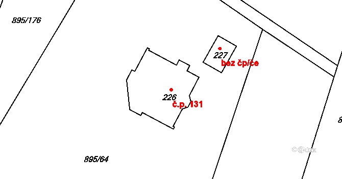 Vimperk III 131, Vimperk na parcele st. 226 v KÚ Boubská, Katastrální mapa