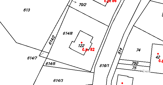 Štědrákova Lhota 52, Ruda nad Moravou na parcele st. 122 v KÚ Štědrákova Lhota, Katastrální mapa