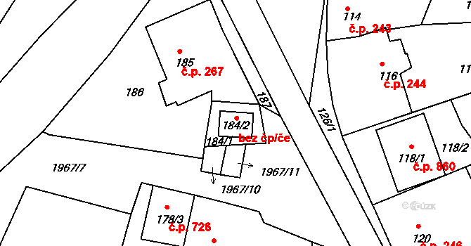 Kamenice nad Lipou 5455 na parcele st. 184/2 v KÚ Kamenice nad Lipou, Katastrální mapa