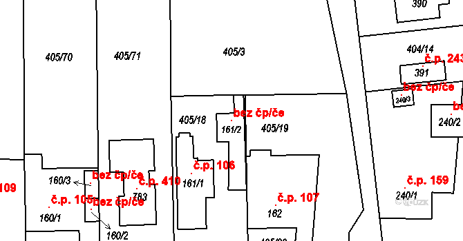 Třebotov 97078816 na parcele st. 161/2 v KÚ Třebotov, Katastrální mapa
