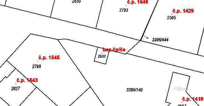 Velké Bílovice 118539817 na parcele st. 2933 v KÚ Velké Bílovice, Katastrální mapa