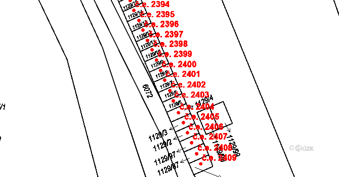 Jihlava 2401 na parcele st. 1129/7 v KÚ Jihlava, Katastrální mapa