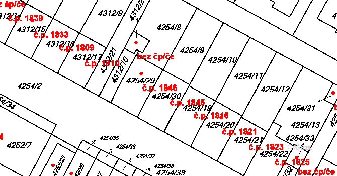Boskovice 1845 na parcele st. 4254/30 v KÚ Boskovice, Katastrální mapa