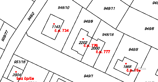 Chlumec nad Cidlinou IV 775, Chlumec nad Cidlinou na parcele st. 2094 v KÚ Chlumec nad Cidlinou, Katastrální mapa