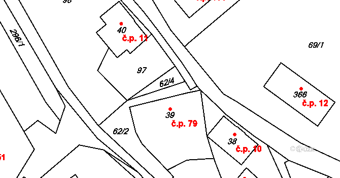 Voletiny 79, Trutnov na parcele st. 39 v KÚ Voletiny, Katastrální mapa