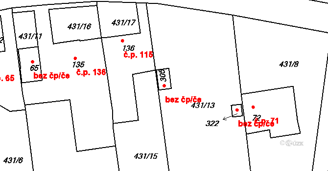 Neratovice 26274817 na parcele st. 305 v KÚ Mlékojedy u Neratovic, Katastrální mapa
