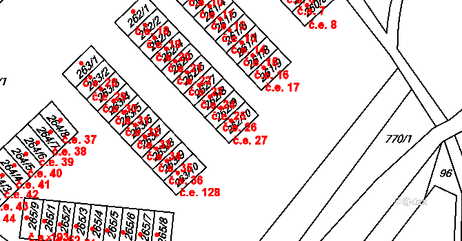 Janov 27, Litvínov na parcele st. 262/10 v KÚ Janov u Litvínova, Katastrální mapa