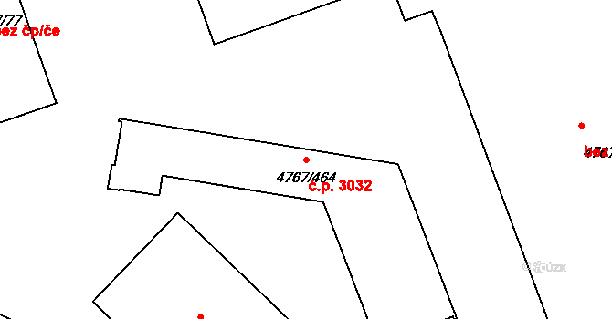 Královo Pole 3032, Brno na parcele st. 4767/464 v KÚ Královo Pole, Katastrální mapa