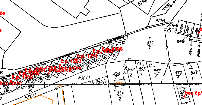 Dobšice 1198 na parcele st. 970/30 v KÚ Dobšice u Znojma, Katastrální mapa
