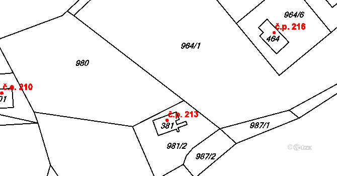 Dolní Dvůr 218, Katastrální mapa