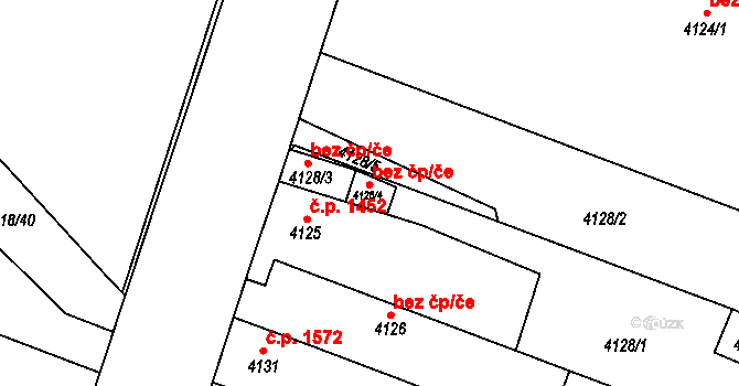 Teplice 39136817 na parcele st. 4128/4 v KÚ Teplice, Katastrální mapa