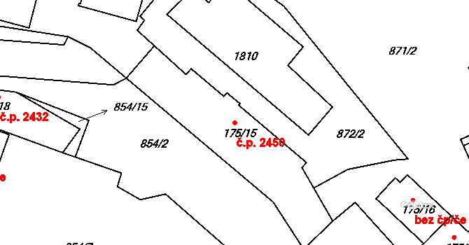 Blansko 2450 na parcele st. 175/15 v KÚ Blansko, Katastrální mapa