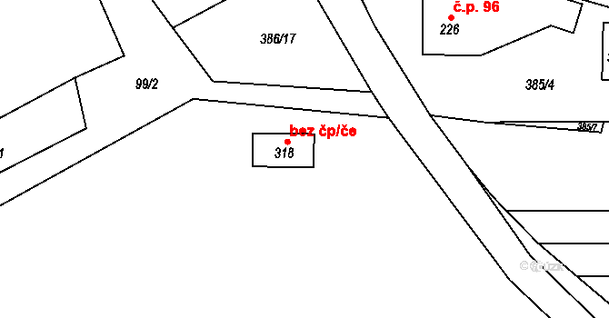 Fryšava pod Žákovou horou 40929817 na parcele st. 318 v KÚ Fryšava pod Žákovou horou, Katastrální mapa
