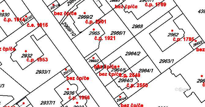 Teplice 41392817 na parcele st. 2964/6 v KÚ Teplice, Katastrální mapa