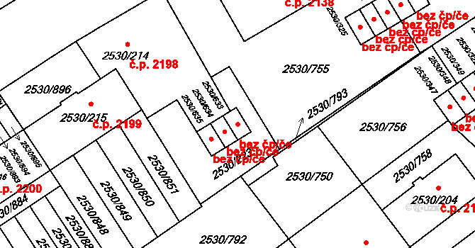 Opava 43805817 na parcele st. 2530/633 v KÚ Opava-Předměstí, Katastrální mapa