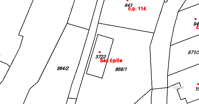 Český Krumlov 44210817 na parcele st. 3722 v KÚ Český Krumlov, Katastrální mapa