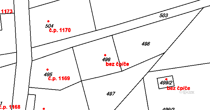 Příbor 44887817 na parcele st. 496/3 v KÚ Klokočov u Příbora, Katastrální mapa