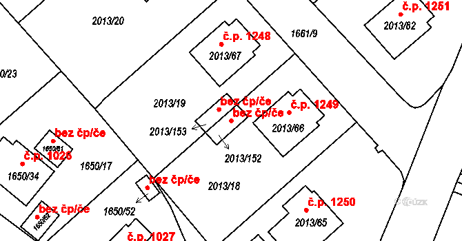 Pelhřimov 48550817 na parcele st. 2013/152 v KÚ Pelhřimov, Katastrální mapa