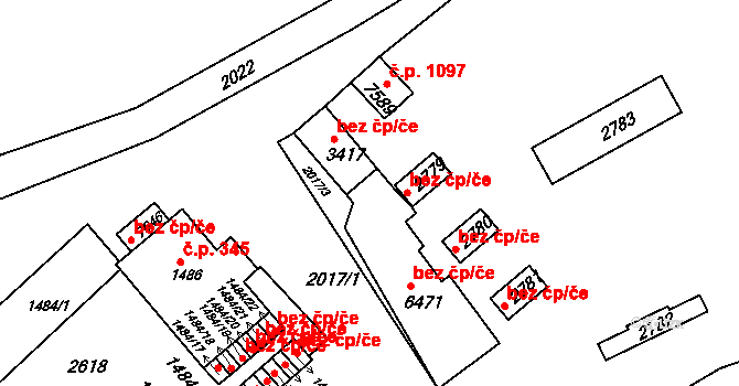 Třebíč 48619817 na parcele st. 6471 v KÚ Třebíč, Katastrální mapa
