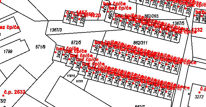 Blansko 50030817 na parcele st. 3408 v KÚ Blansko, Katastrální mapa