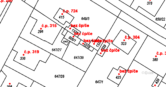 Líbeznice 50493817 na parcele st. 1019 v KÚ Líbeznice, Katastrální mapa