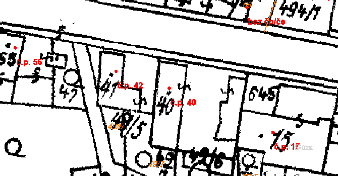 Březí 40, Žinkovy na parcele st. 40 v KÚ Březí u Žinkov, Katastrální mapa