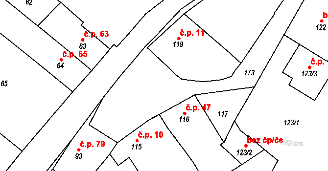 Lutotín 24, Bílovice-Lutotín na parcele st. 118 v KÚ Lutotín, Katastrální mapa