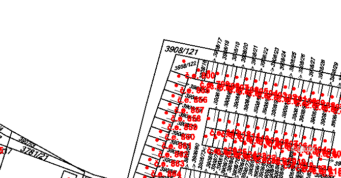 Jihlava 856 na parcele st. 3908/14 v KÚ Jihlava, Katastrální mapa