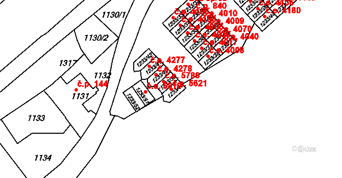 Bukov 5621, Ústí nad Labem na parcele st. 1233/45 v KÚ Bukov, Katastrální mapa