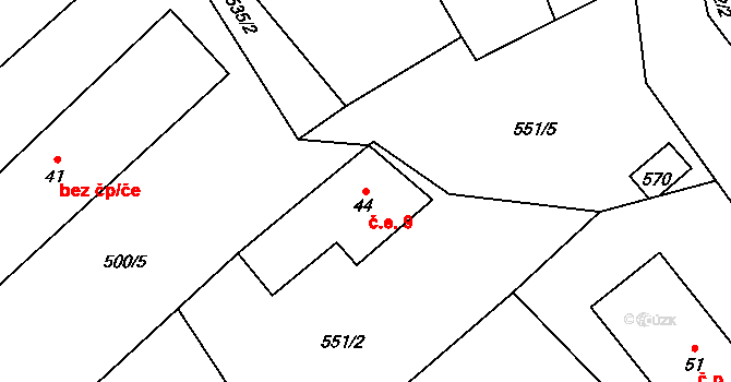 Solná Lhota 39, Vimperk na parcele st. 44 v KÚ Solná Lhota, Katastrální mapa