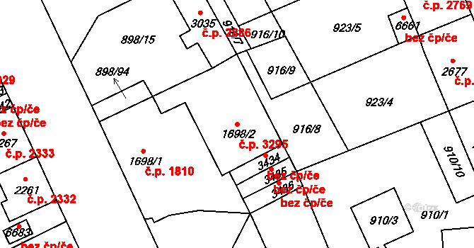 Jablonec nad Nisou 3295 na parcele st. 1698/2 v KÚ Jablonec nad Nisou, Katastrální mapa