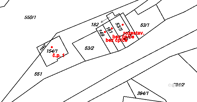 Chvaleč 39000818 na parcele st. 149 v KÚ Petříkovice u Trutnova, Katastrální mapa