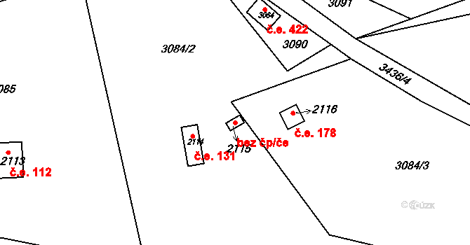 Česká Třebová 39399818 na parcele st. 2115 v KÚ Česká Třebová, Katastrální mapa