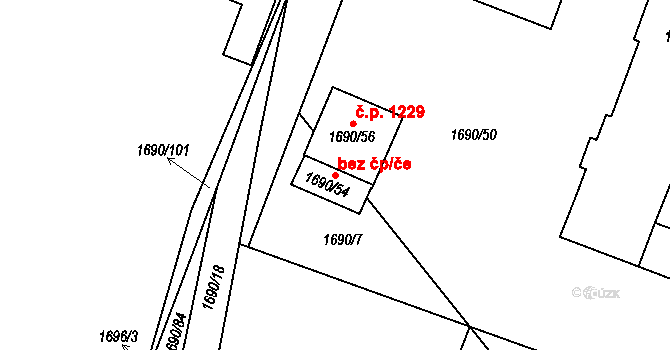Nýřany 40081818 na parcele st. 1690/54 v KÚ Nýřany, Katastrální mapa