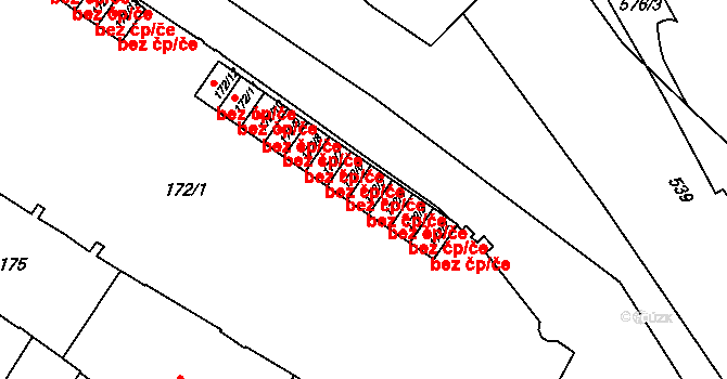 Jemnice 40156818 na parcele st. 172/5 v KÚ Jemnice, Katastrální mapa