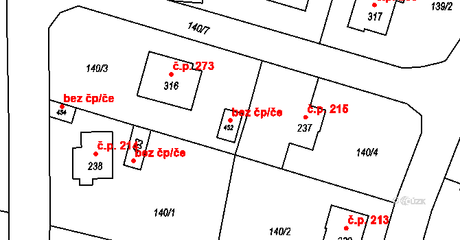Sedlec-Prčice 41574818 na parcele st. 452 v KÚ Sedlec u Votic, Katastrální mapa