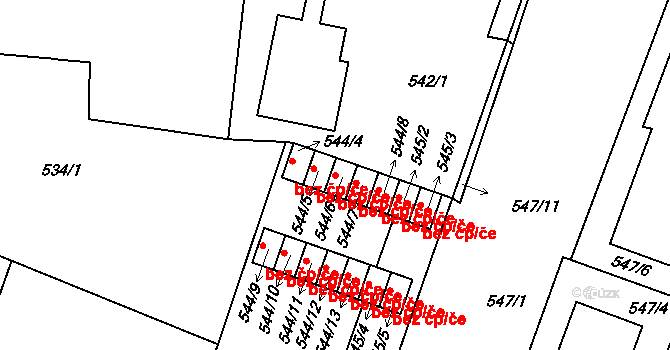 Lipůvka 42048818 na parcele st. 544/6 v KÚ Lipůvka, Katastrální mapa