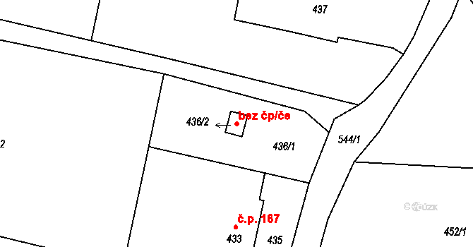 Závišice 44878818 na parcele st. 436/2 v KÚ Závišice, Katastrální mapa