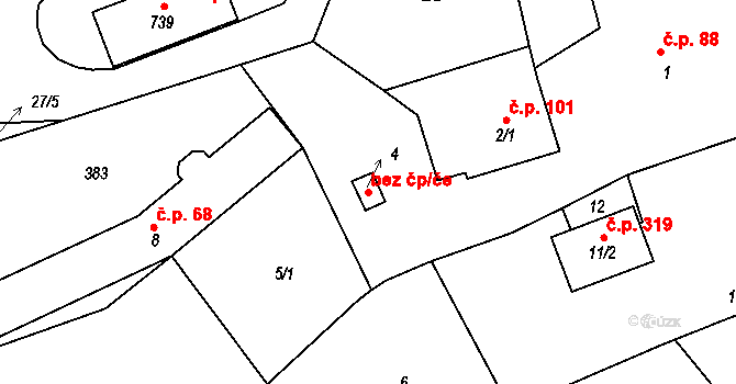 Jenišov 45769818 na parcele st. 4 v KÚ Jenišov, Katastrální mapa