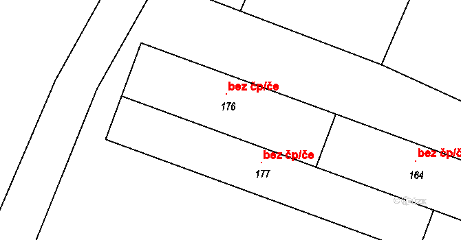 Měcholupy 47059818 na parcele st. 176 v KÚ Velká Černoc, Katastrální mapa