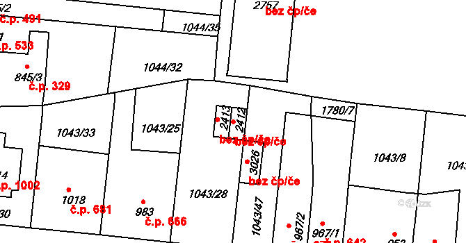 Vodňany 47169818 na parcele st. 2412 v KÚ Vodňany, Katastrální mapa