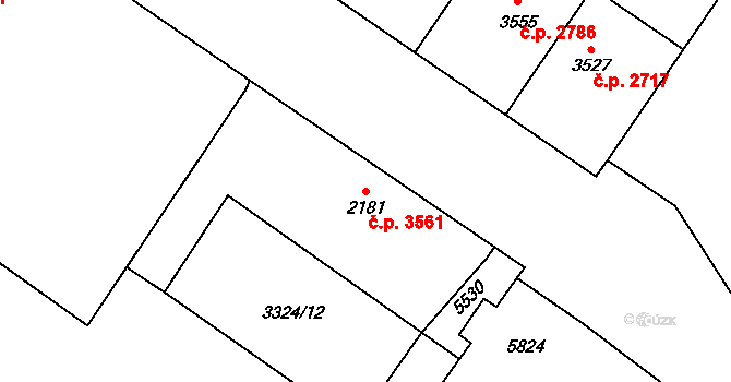 Břeclav 3561 na parcele st. 2181 v KÚ Břeclav, Katastrální mapa