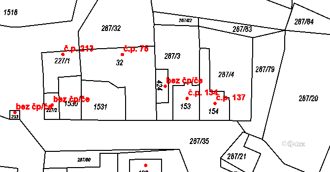 Tetín 50397818 na parcele st. 424 v KÚ Tetín u Berouna, Katastrální mapa