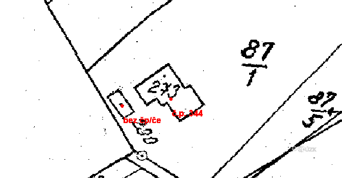 Bobrová 344 na parcele st. 488 v KÚ Dolní Bobrová, Katastrální mapa