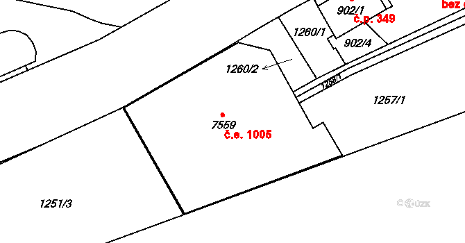 Beroun-Město 1005, Beroun na parcele st. 7559 v KÚ Beroun, Katastrální mapa